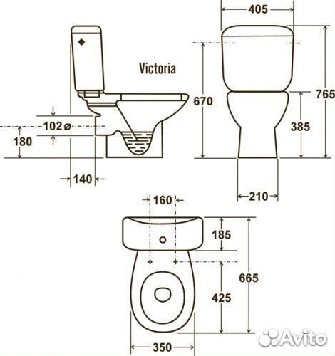 502 Унитаз напольный Roca Victoria 342399000