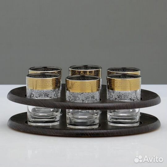 Мини-бар 6 предметов овал, гравировка 50 мл