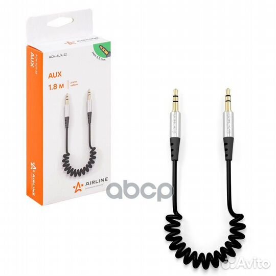 Кабель AUX 3.5 mm Jack - 3.5 mm Jack 1.8м, черн