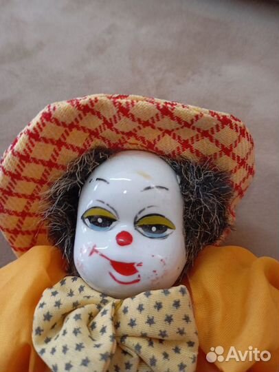 Кукла клоун фарфор Германия