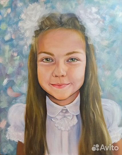 Картина портрет маслом по фото ручная работа