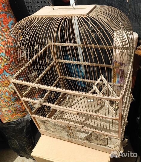 Клетка большая деревянная для птиц и тд 45х30х65см