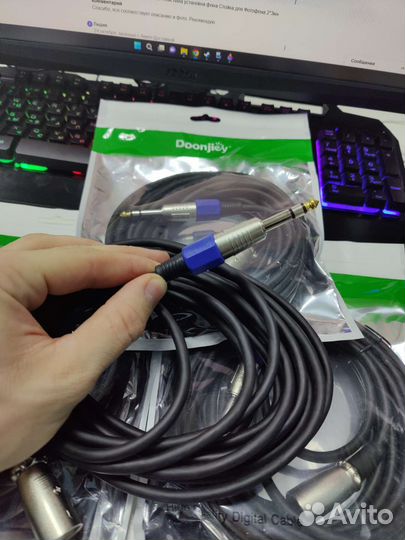 Кабель TRS - XLR балансный для мониторов jack 6,3
