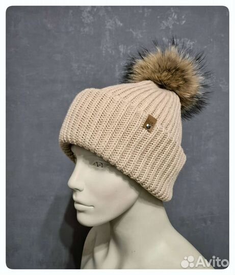 Шапка зимняя женская меринос/кашемир