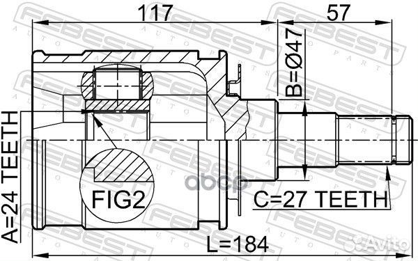 Шрус / toyota land cruiser 90 KZJ9#,LJ9#,RZJ9#