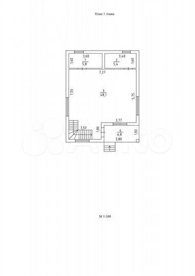 Коттедж 129 м² на участке 7,2 сот.