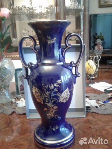 Ваза керамика кобальт