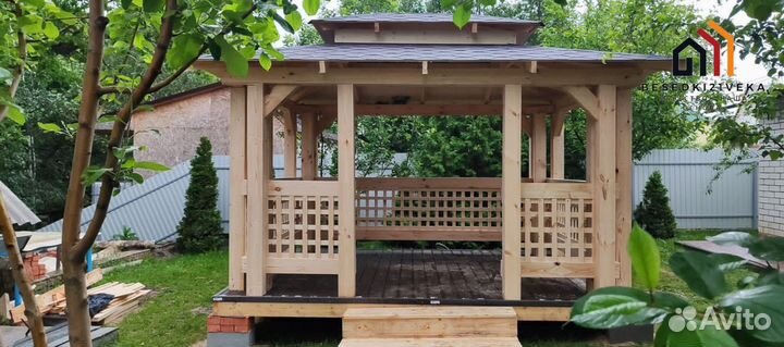 Беседка из ели. Доставка