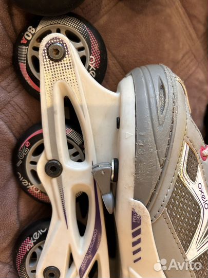 Роликовые коньки Oxelo (р32-35) +защита+шлем