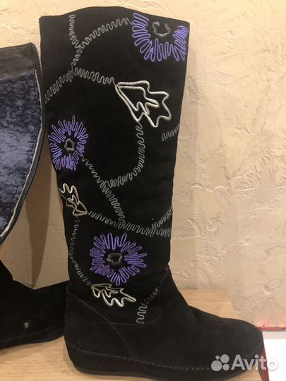 Сапоги зимние женские 37 новые. Замша