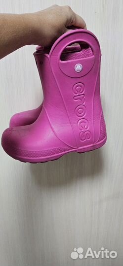 Crocs сапоги розовые с12