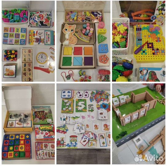 Развивающие игрушки, пазлы, деревяные, мозаика