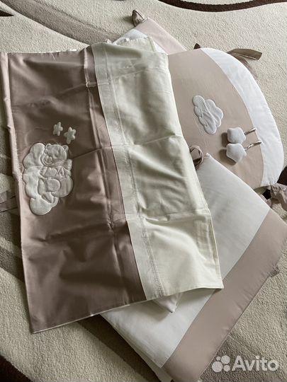 Бортики в детскую кроватку + постельное белье