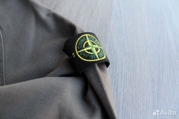 Оверсайз Свитшот Stone Island с патчем Какао S-XXL