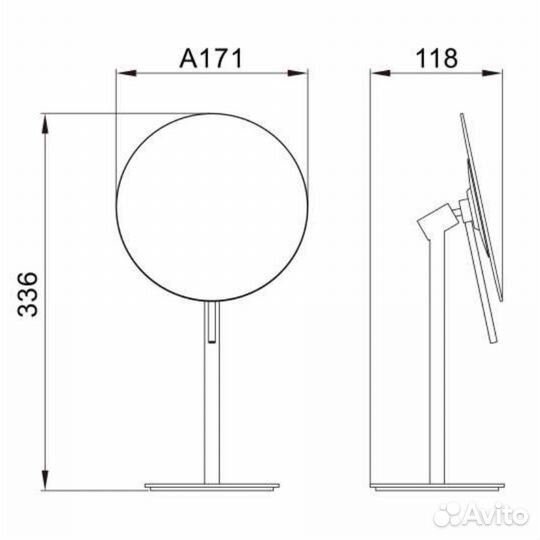 Зеркало настольное с увеличением 5х java S-M111LB