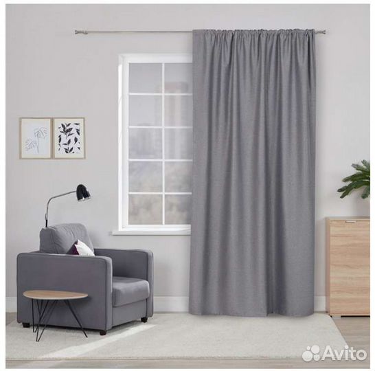 Шторы блэкаут серые 2 шт. 180х250см