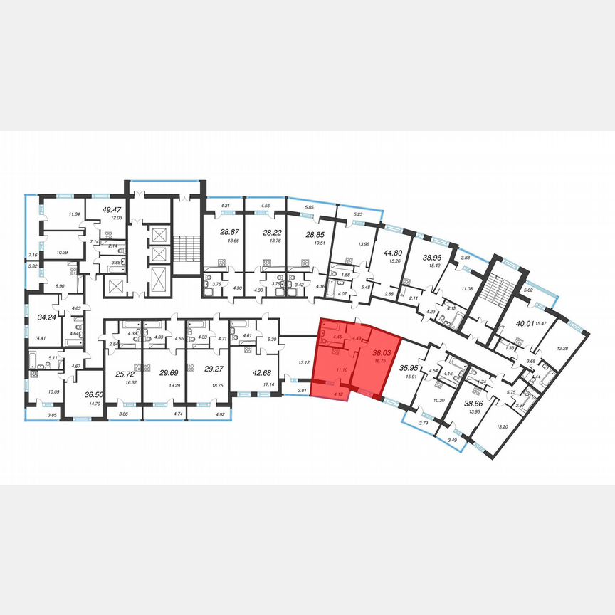 1-к. квартира, 40,9 м², 19/22 эт.