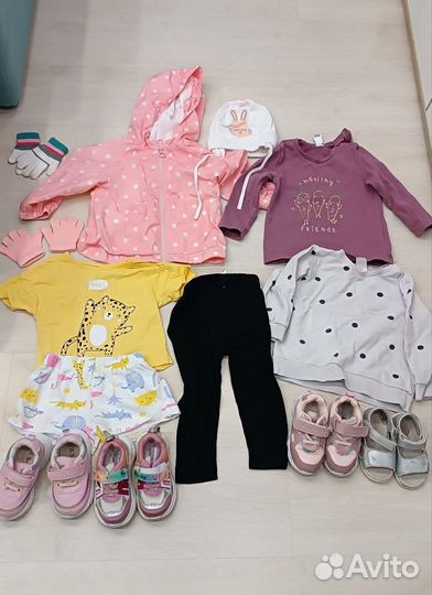 Одежда для девочки пакетом 80 86, обувь 22-23