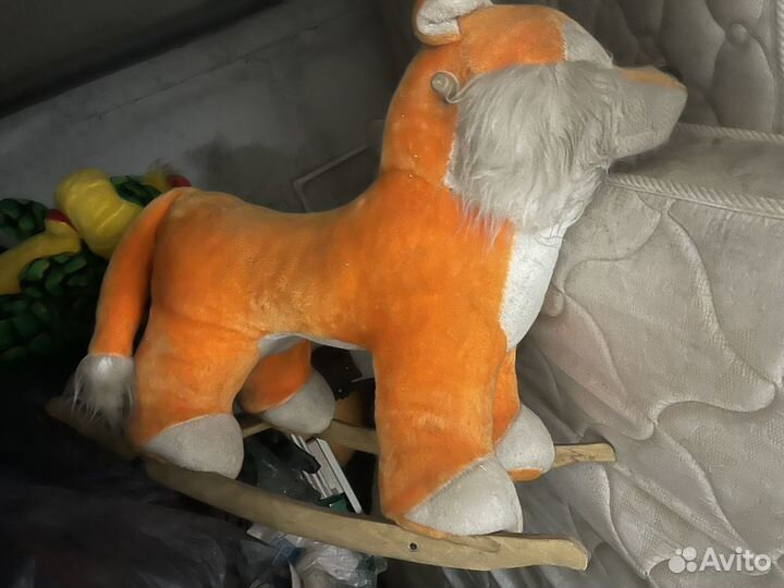 Качалка детская деревянная лев