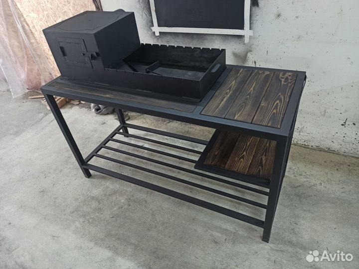 Мангал с печью под казан