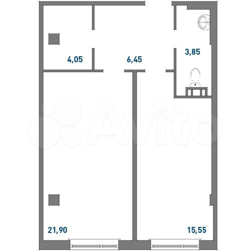 1-к. квартира, 53 м², 12/20 эт.