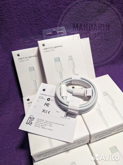 Зарядка на iPhone lighting -type c 1 m
