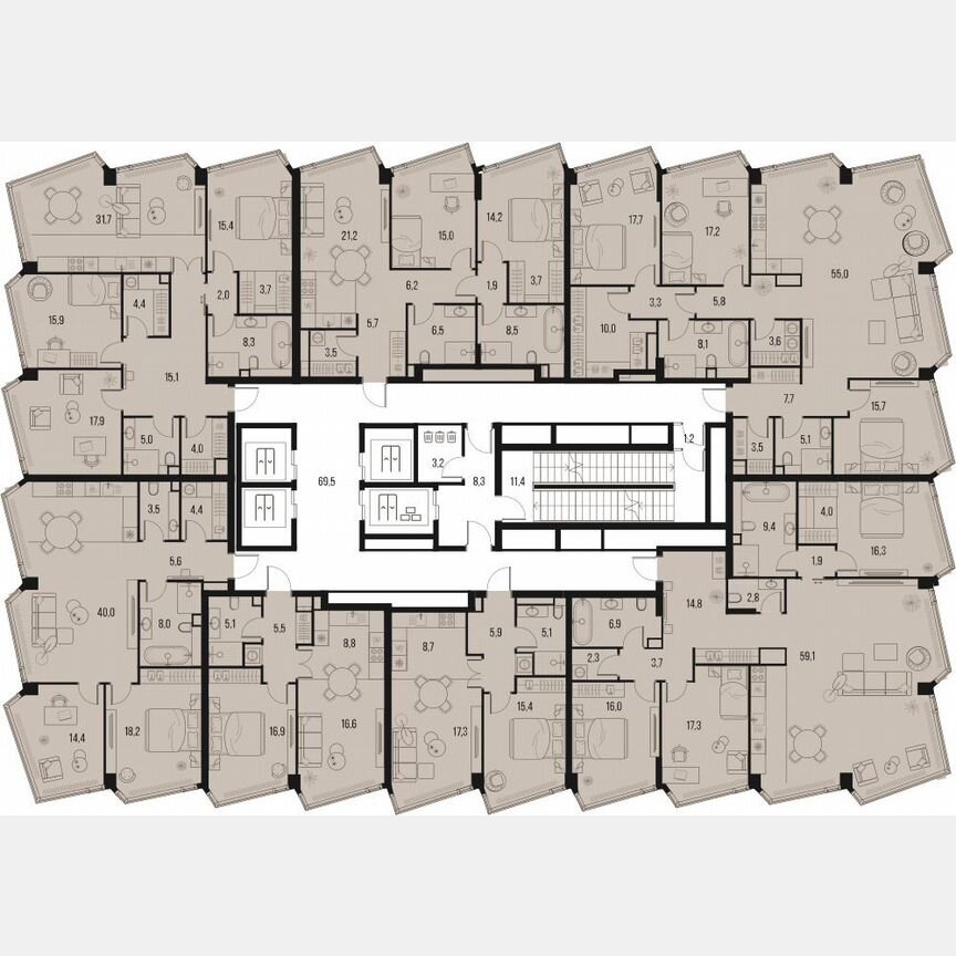 3-к. квартира, 94,1 м², 27/32 эт.