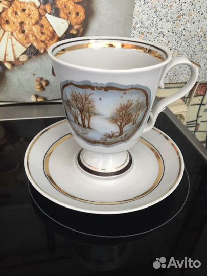 Чашка чайная с блюдцем дулево