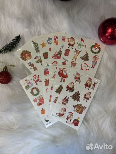 Наклейки детям новогодние