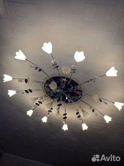 Люстра потолочная с пультом светодиодная бу