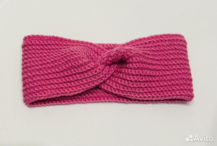 Повязка на голову для девочки вязаная