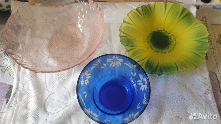 Вазы из цветного стекла СССР