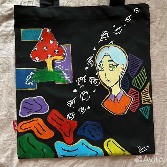 Шоппер с рисунком от руки