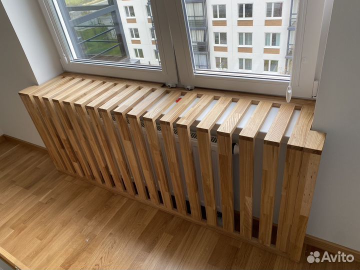 Накладка на подоконник массив ясеня в стиле лофт