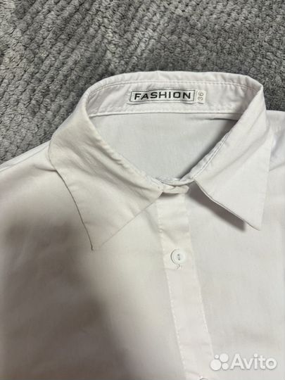 Рубашка белая для девочки 128