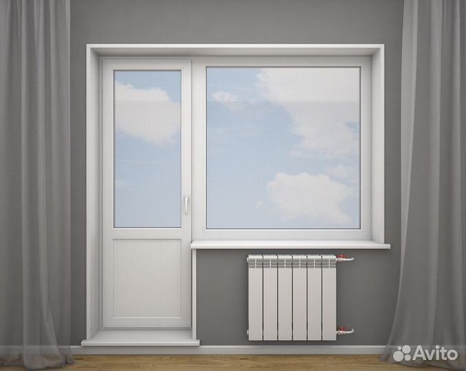 Дверь балконная с отделкой