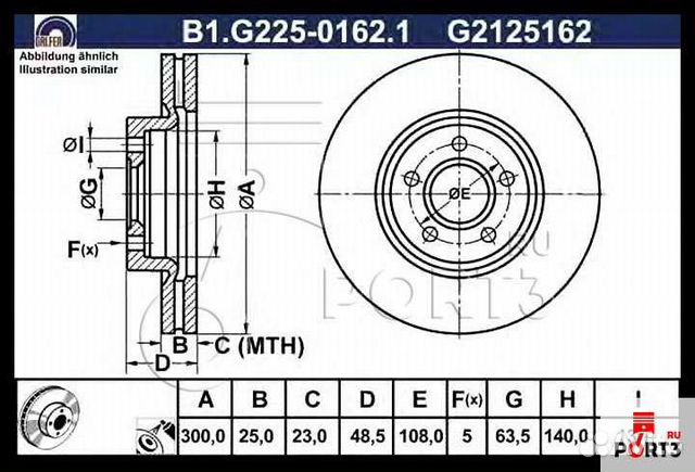 Тормозные диски Ford 300 мм