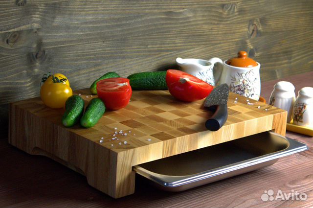 Торцевая разделочная доска с гастроемкостью