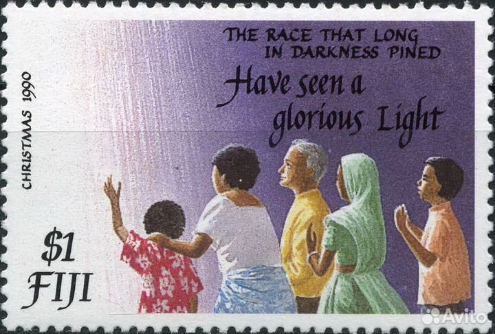 Серия марок Рождество. Фиджи 1990 г