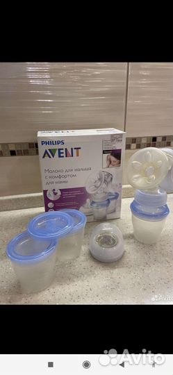Молокоотсос avent ручной с системой хранения