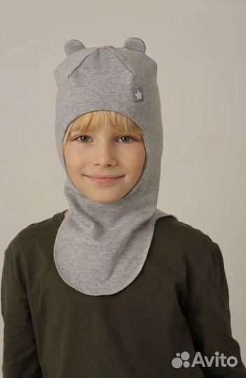 Шапка шлем деткая с ушками 46 50
