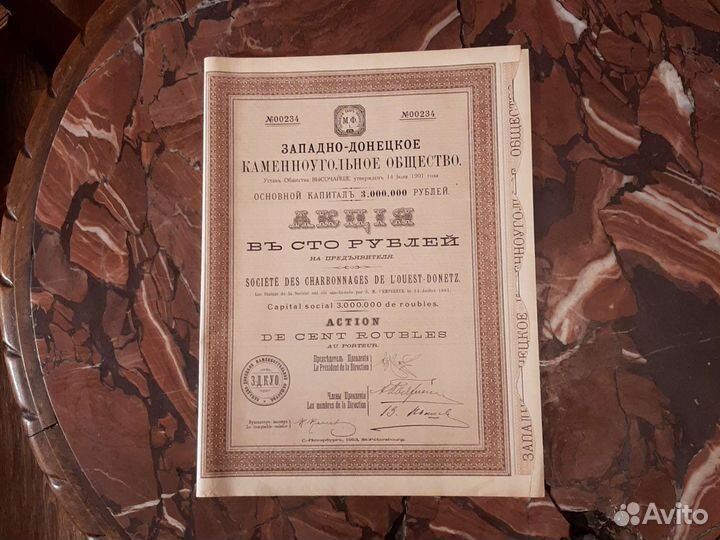 Западно донецкое каменноугольное общество/ 1913год