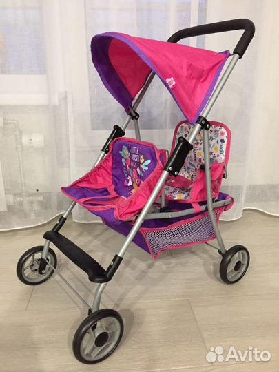 Коляска для куклы прогулочная для близнецов