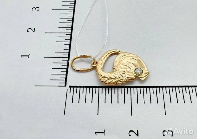 Подвеска с синтетическим камнем Золото