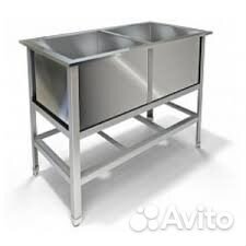 Стол, стеллаж, ванна моечная, зонт из нержавейки