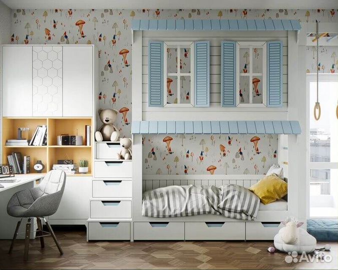 Кровать с игровой зоной и спальным местом