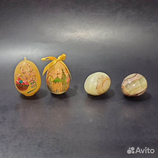 Пасхальные яйца, дерево, натуральный камень оникс
