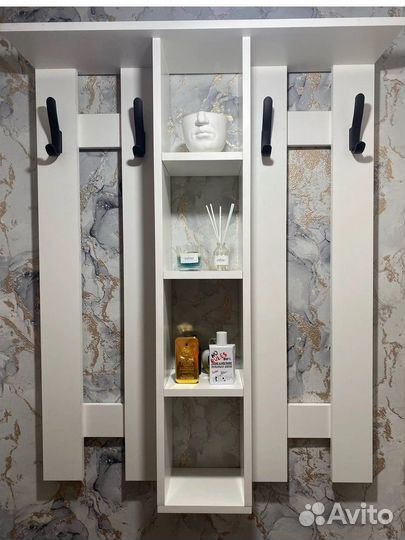 Вешалка настенная в прихожую с полками Ш 80