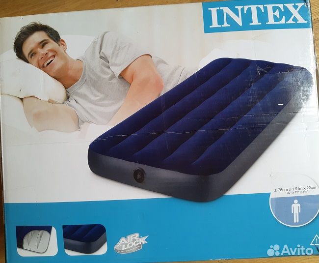 Надувной матрас intex 76x191x22 см
