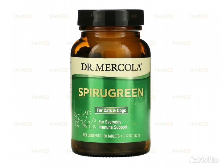 SpiruGreen, для кошек и собак, 180 таблеток